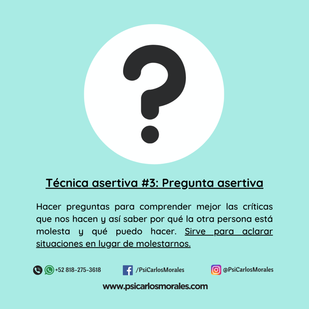 Técnica asertiva: Pregunta asertiva